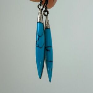 925 Silver and Genuine Turquoise Earrings